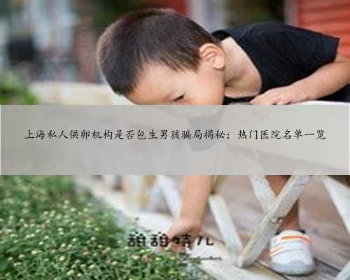 <b><b>上海私人供卵机构是否包生男孩骗局揭秘：热门医院名单一览</b></b>